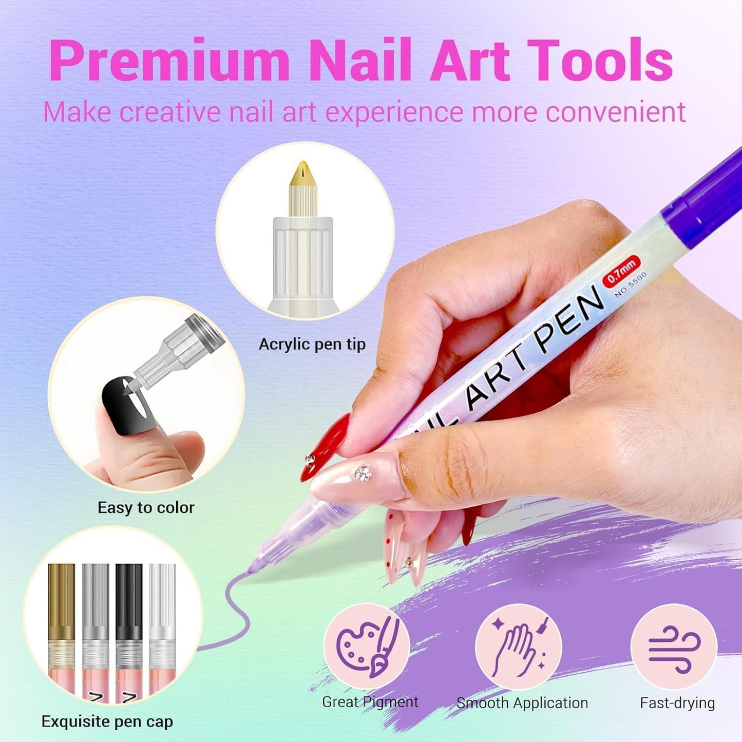 12 Colors Nail Art Pen Set