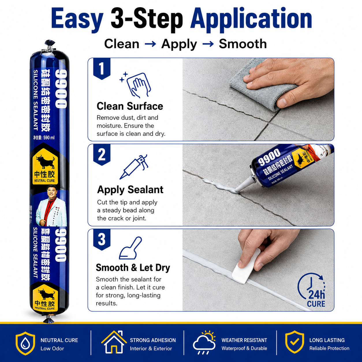 Waterproof Silicone Sealant 750ML
