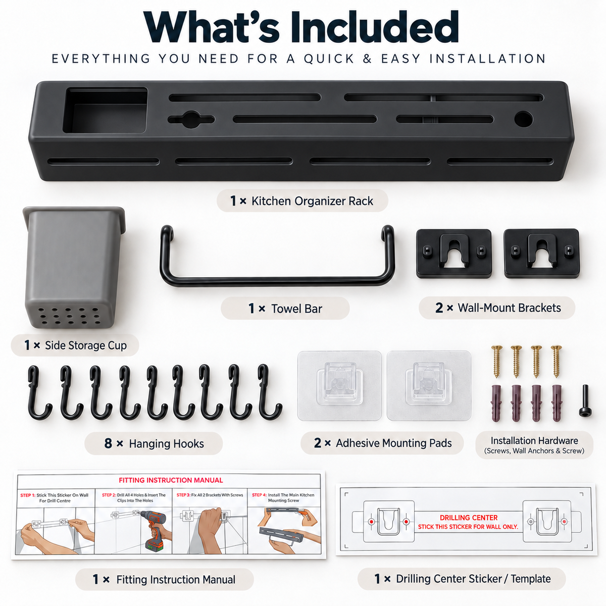 ClutterFree Kitchen Rack